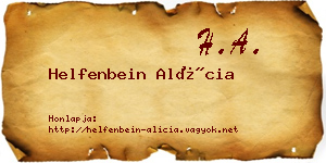 Helfenbein Alícia névjegykártya